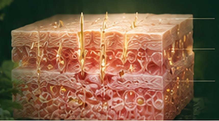 Skin cross-section with spicules (illustrative render)