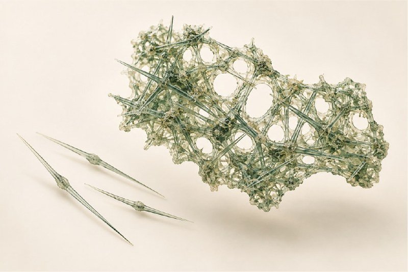 Spongilla sponge and spicules
